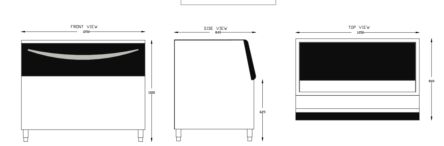 Ice Bin 775 Lbs. Capacity 48" Wide